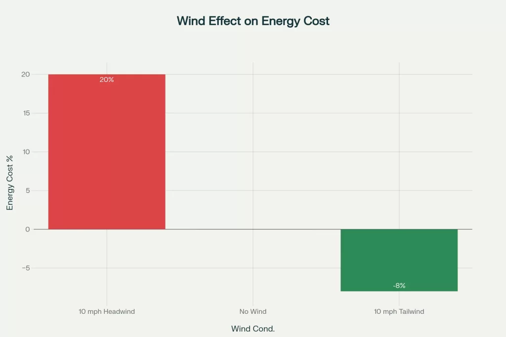 Wind effect on energy cost
